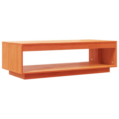 Salongbord Sofabord Tre heltre furu voksbrun 110x50x33,5 cm