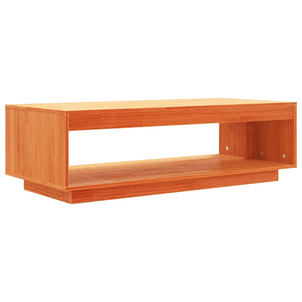 Salongbord Sofabord Tre heltre furu voksbrun 110x50x33,5 cm