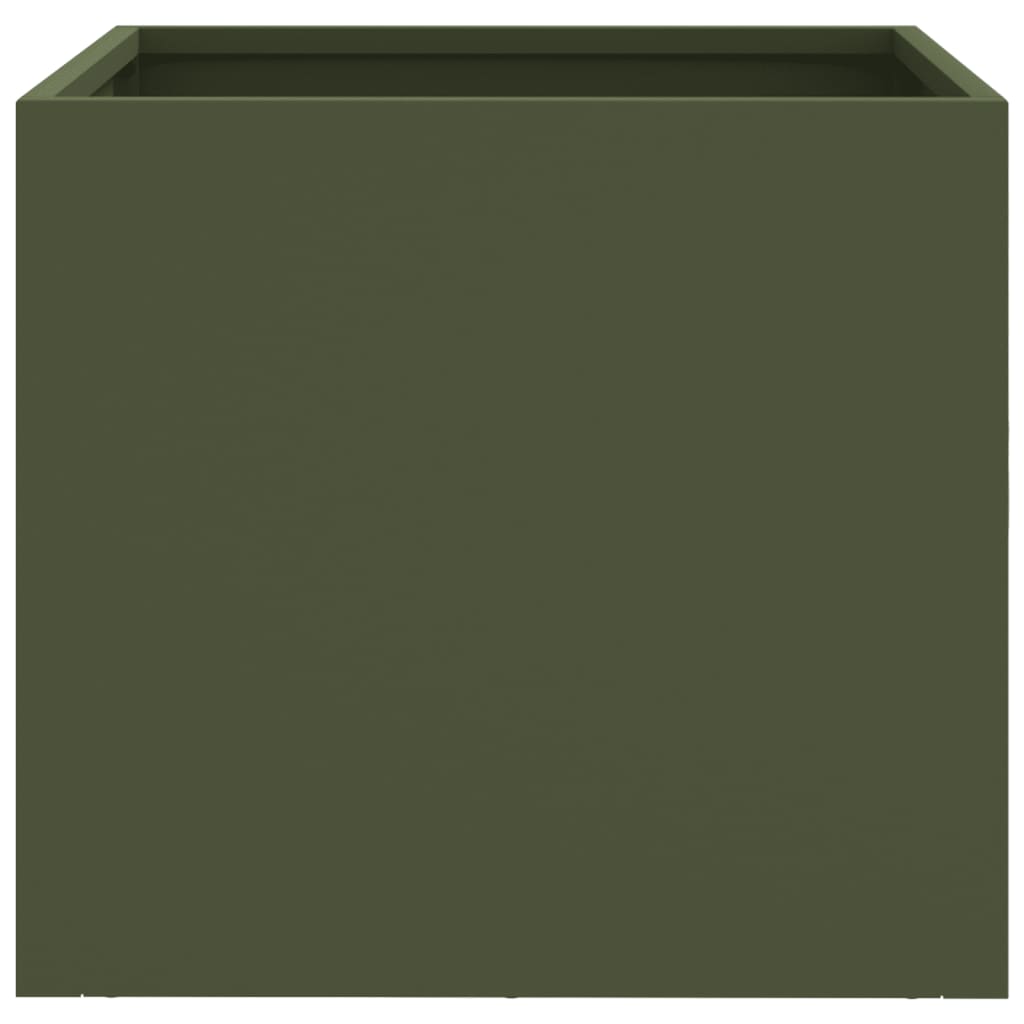 Plantekasser 2 stk olivengrønn 32x30x29 cm stål