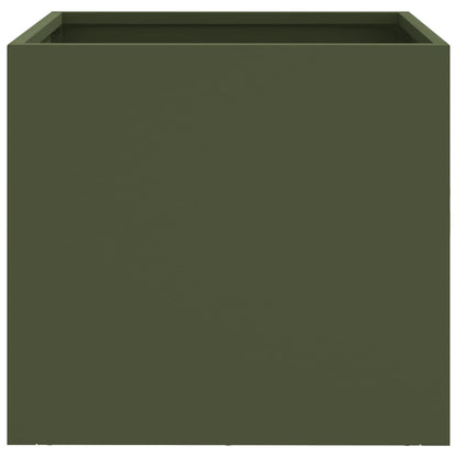 Plantekasser 2 stk olivengrønn 32x30x29 cm stål