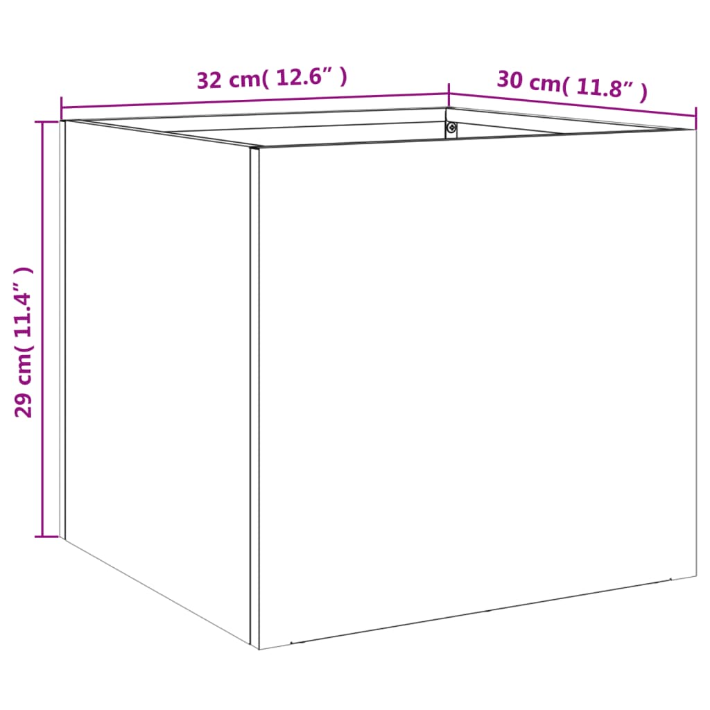 Plantekasser 2 stk olivengrønn 32x30x29 cm stål
