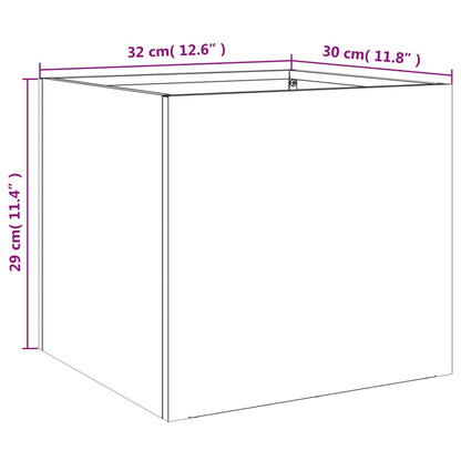 Plantekasser 2 stk olivengrønn 32x30x29 cm stål