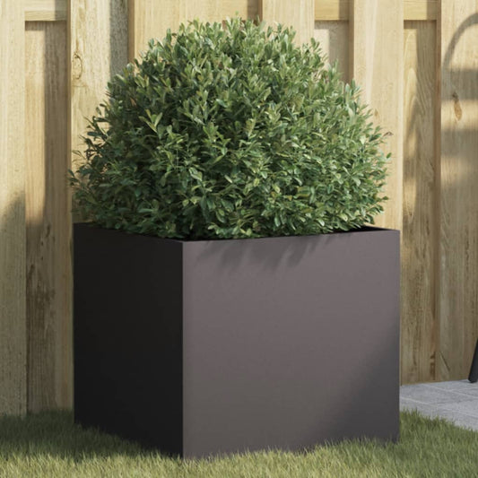 Utendørs Blomsterkasse Plantekasse Metall Svart 42x40x39 cm stål