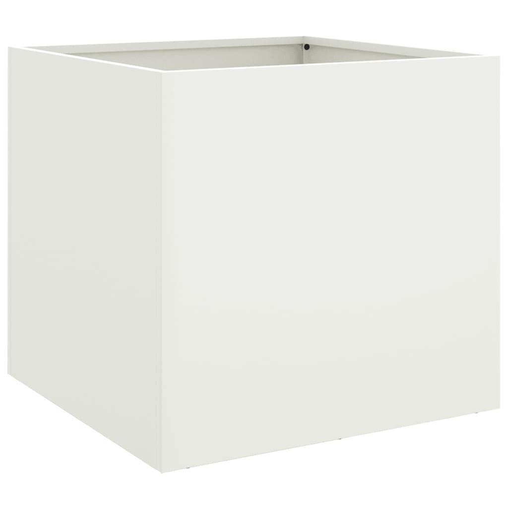 Utendørs Blomsterkasse Plantekasse Metall Hvit 49x47x46 cm stål
