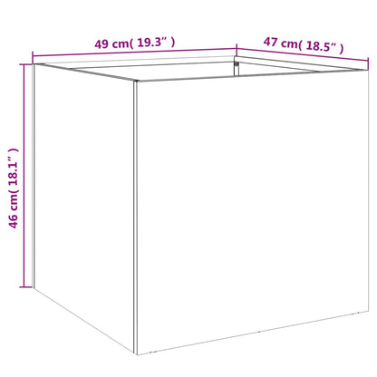 Utendørs Blomsterkasse Plantekasse Metall Hvit 49x47x46 cm stål