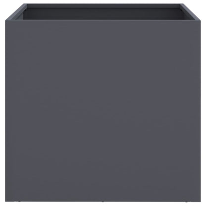Utendørs Blomsterkasse Plantekasse Metall antrasitt 49x47x46 cm stål