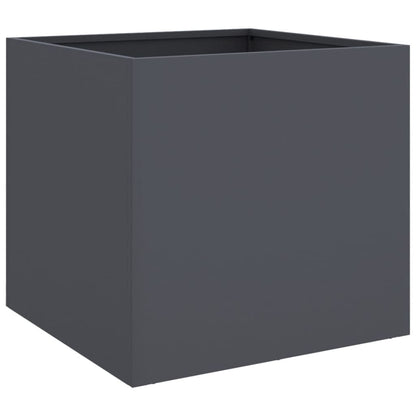 Utendørs Blomsterkasse Plantekasse Metall antrasitt 49x47x46 cm stål