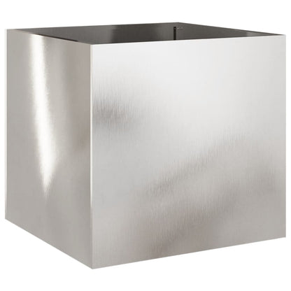 Utendørs Blomsterkasse Plantekasse Metall sølv 49x47x46 cm rustfritt stål