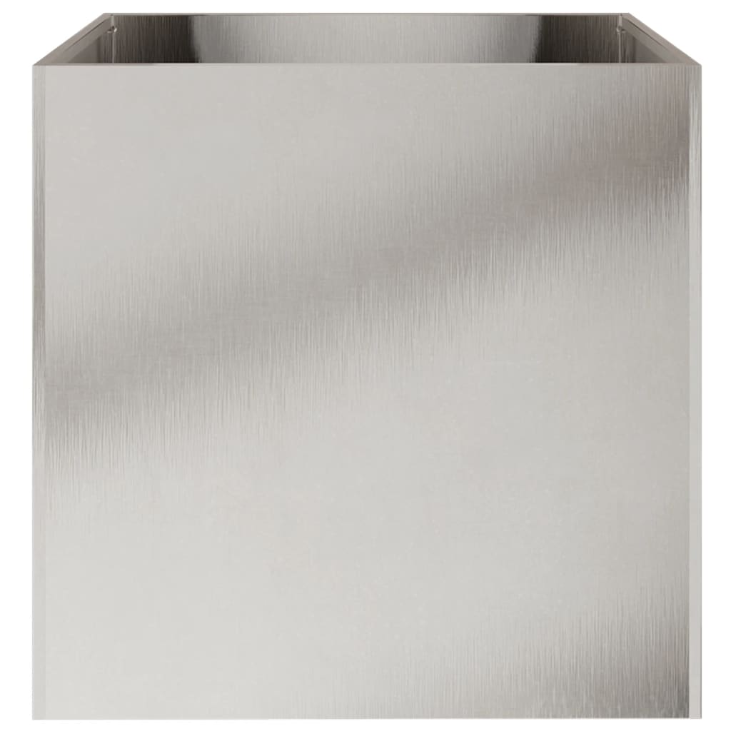 Utendørs Blomsterkasse Plantekasse Metall sølv 49x47x46 cm rustfritt stål