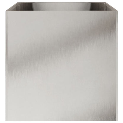 Utendørs Blomsterkasse Plantekasse Metall sølv 49x47x46 cm rustfritt stål