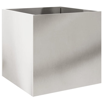 Utendørs Blomsterkasse Plantekasse Metall sølv 49x47x46 cm rustfritt stål