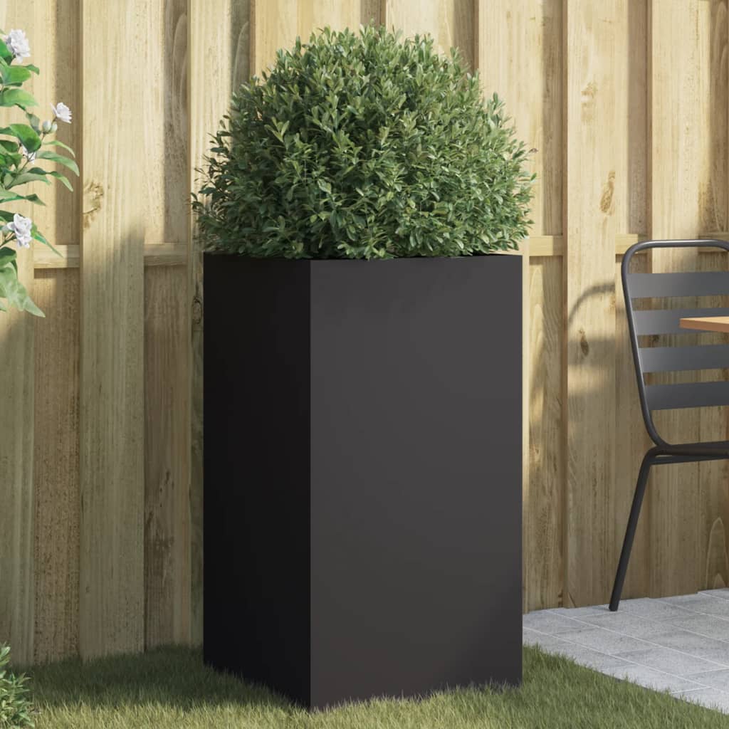 Plantekasse svart 42x38x75 cm stål