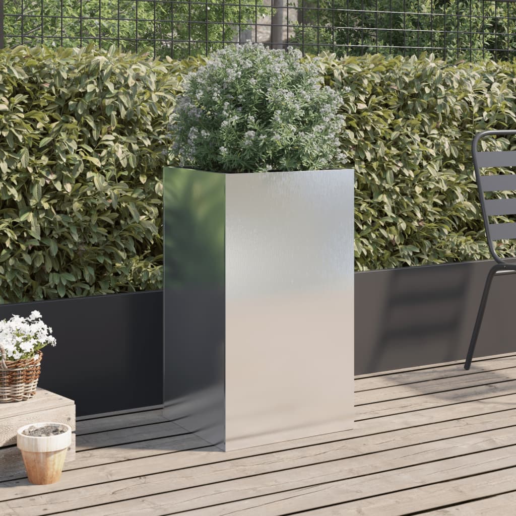 Plantekasse sølv 42x38x75 cm rustfritt stål
