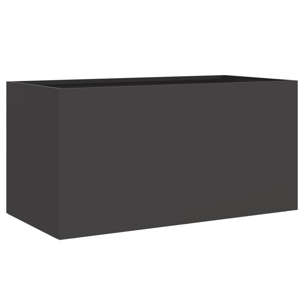 Utendørs Blomsterkasse Plantekasse Metall Svart 62x30x29 cm stål