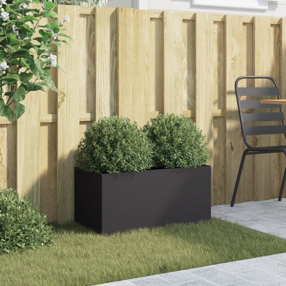 Utendørs Blomsterkasse Plantekasse Metall Svart 62x30x29 cm stål