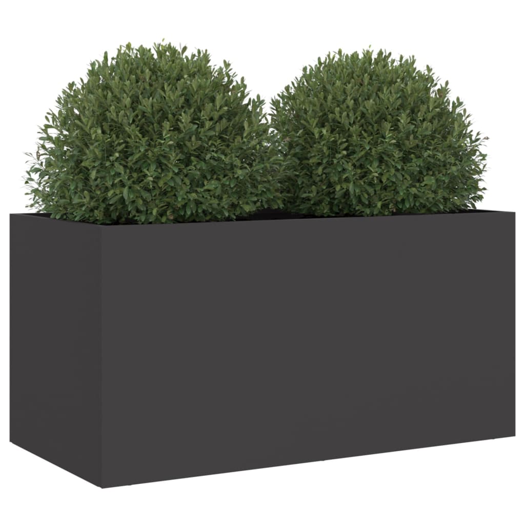 Utendørs Blomsterkasse Plantekasse Metall Svart 62x30x29 cm stål