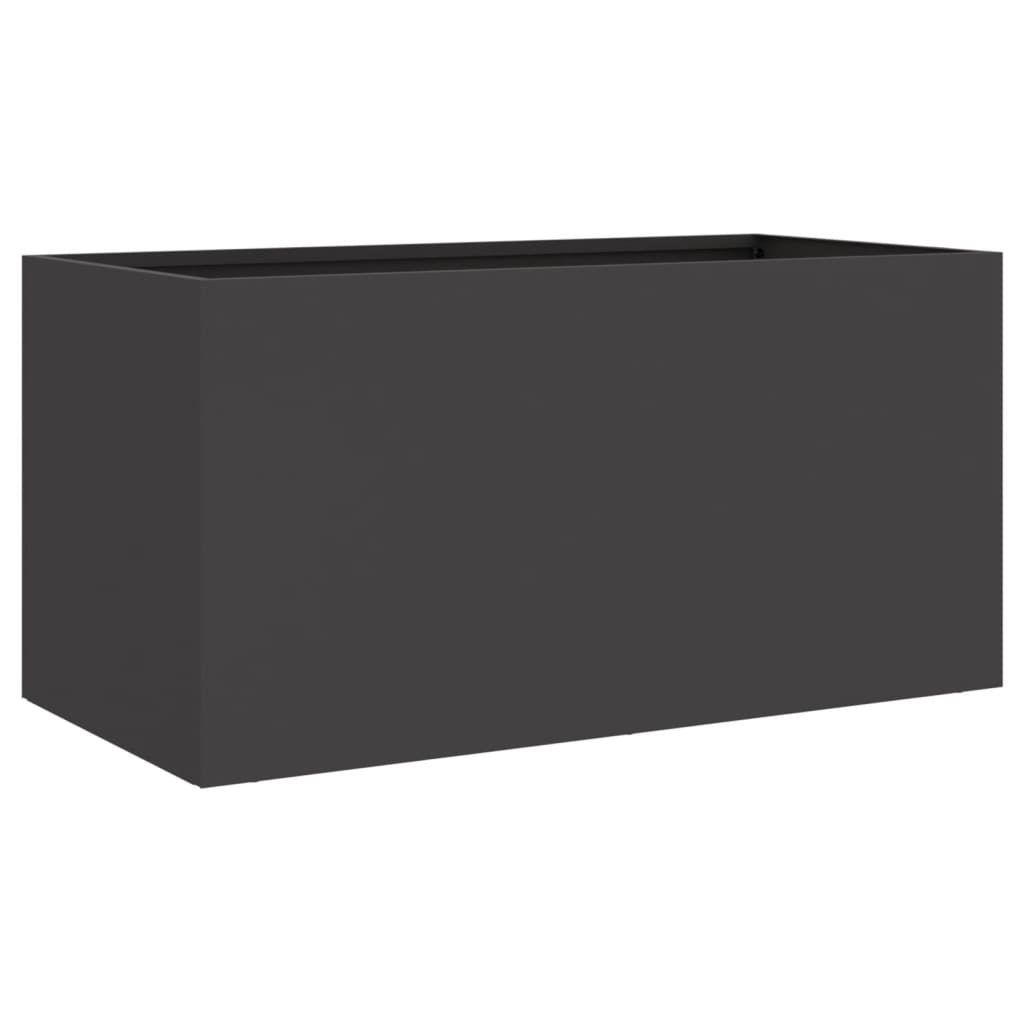 Utendørs Blomsterkasse Plantekasse Metall Svart 62x30x29 cm stål