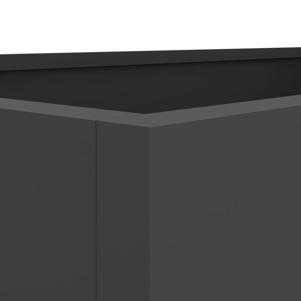 Utendørs Blomsterkasse Plantekasse Metall Svart 62x30x29 cm stål