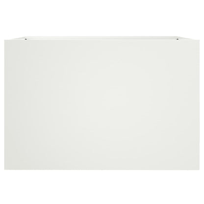 Utendørs Blomsterkasse Plantekasse Metall Hvit 62x40x39 cm stål