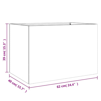 Utendørs Blomsterkasse Plantekasse Metall Hvit 62x40x39 cm stål