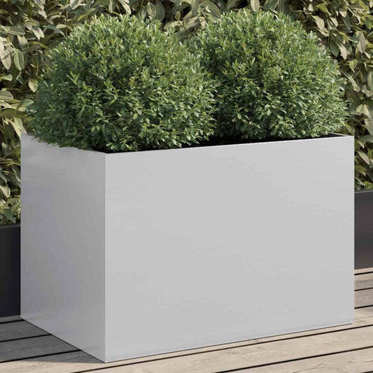 Utendørs Blomsterkasse Plantekasse Metall sølv 62x40x39 cm galvanisert stål