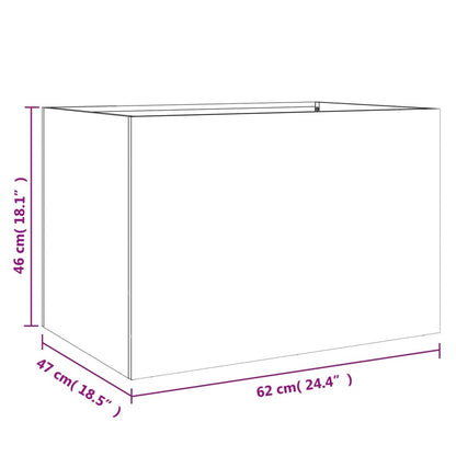 Plantekasse hvit 62x47x46 cm stål