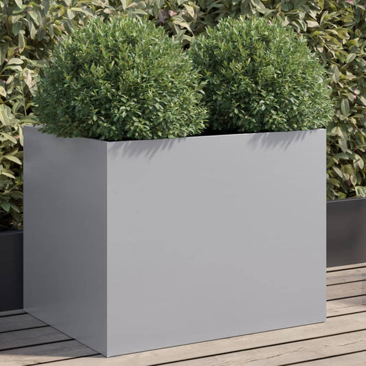 Utendørs Blomsterkasse Plantekasse Metall sølv 62x47x46 cm galvanisert stål