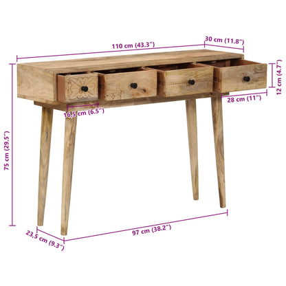 Avlastningsbord konsollbord Tre 110x30x75 cm grovt heltre mango