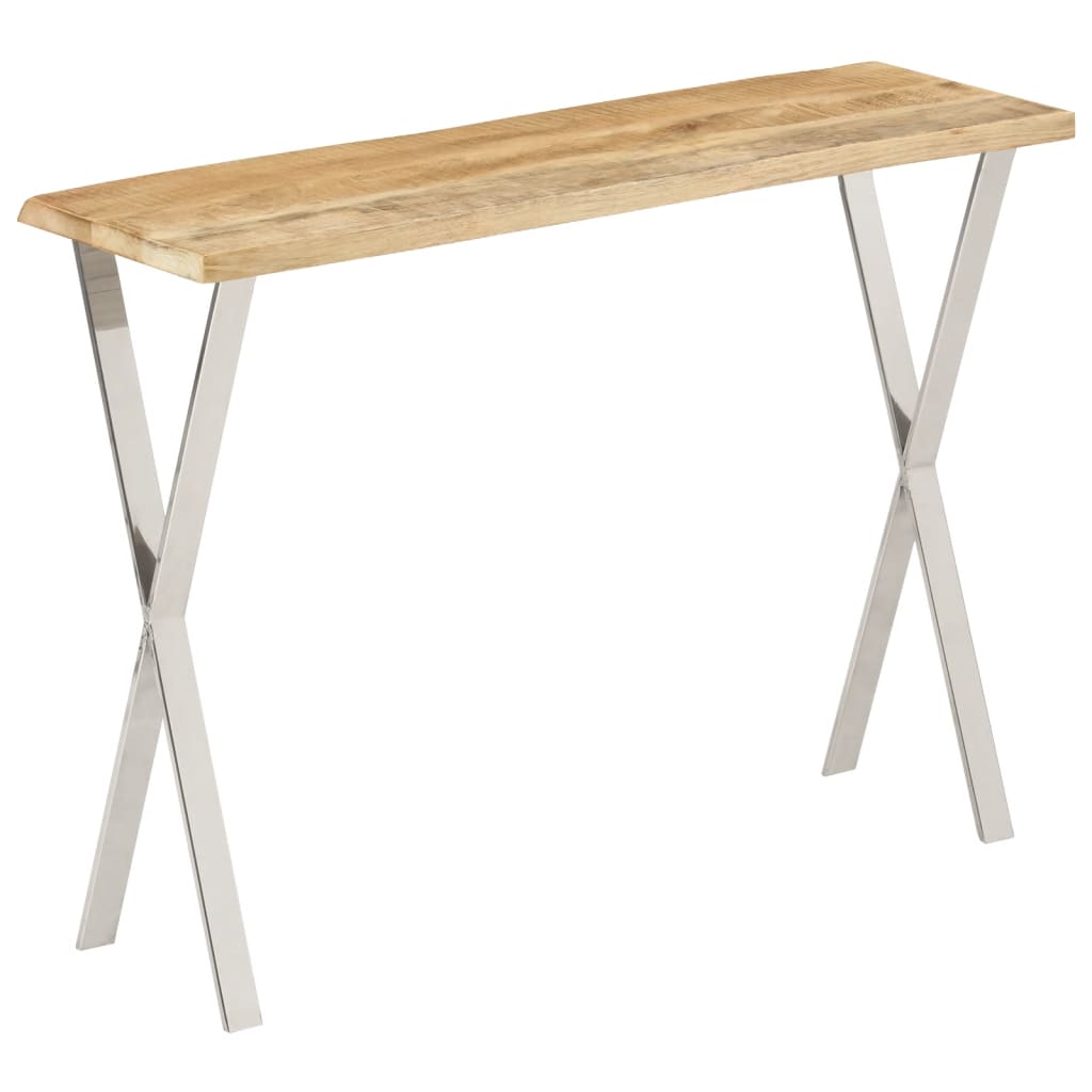 Avlastningsbord Konsollbord Tre med naturlig kant 105x33x76 cm heltre mango