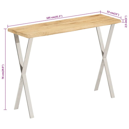 Avlastningsbord Konsollbord Tre med naturlig kant 105x33x76 cm heltre mango