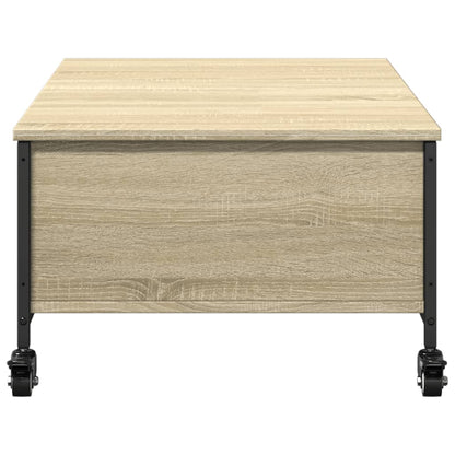 Salongbord Sofabord Svart med hjul 91x55x34 cm tre