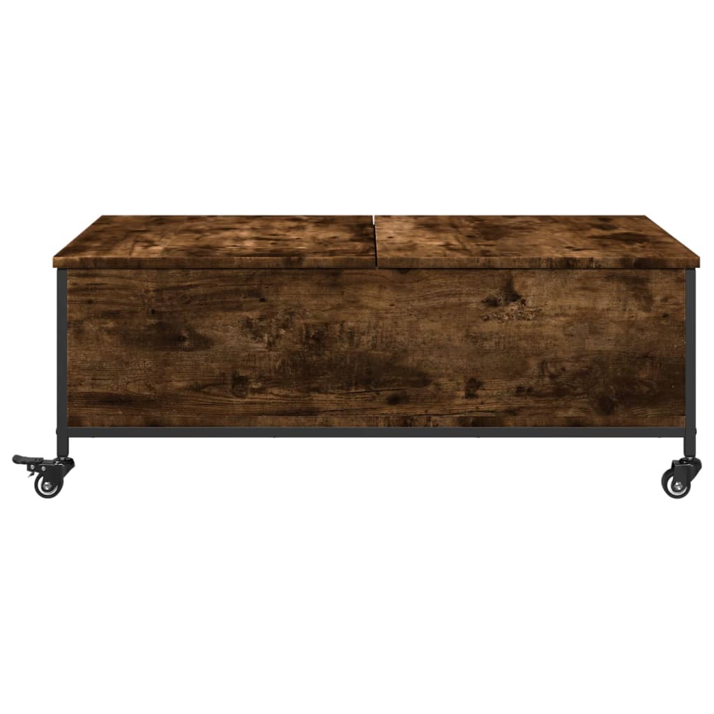 Salongbord Sofabord Svart med hjul 91x55x34 cm  tre