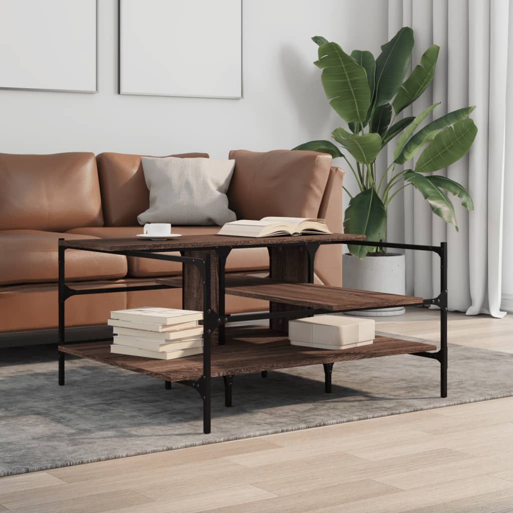 Salongbord Sofabord Brun Eik 100x100x48,5 cm