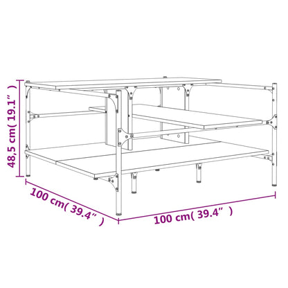Salongbord Sofabord Brun Eik 100x100x48,5 cm