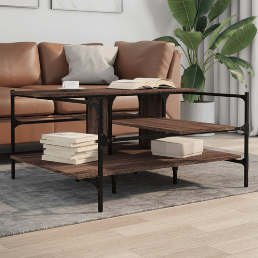 Salongbord Sofabord Brun Eik 100x100x48,5 cm