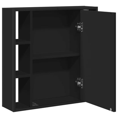 Baderomsspeil Speilskap til baderom Svart 60x16x60 cm