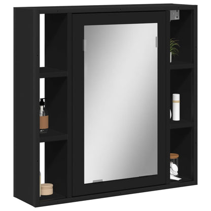 Baderomsspeil Speilskap til baderom Svart 60x16x60 cm