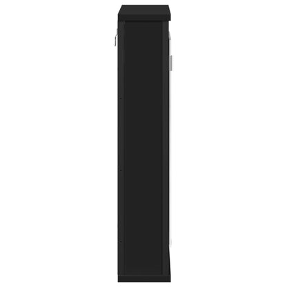 Baderomsspeil Skap Svart 42x12x60 cm