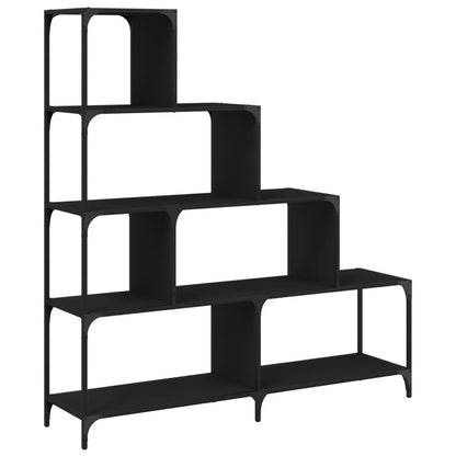 Bokhylle Svart 4 trinn 139x33,5x149 cm
