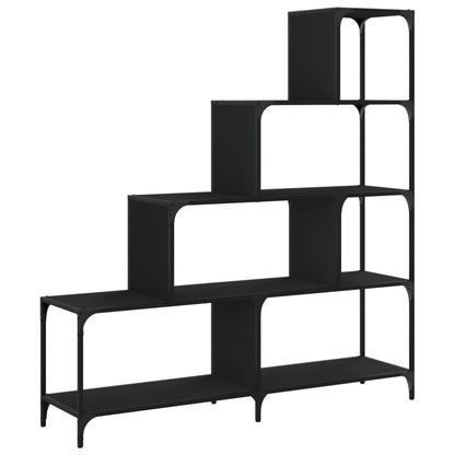 Bokhylle Svart 4 trinn 139x33,5x149 cm