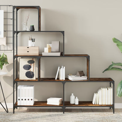 Bokhylle Røkt Eik 4 etasjer 139x33,5x149 cm