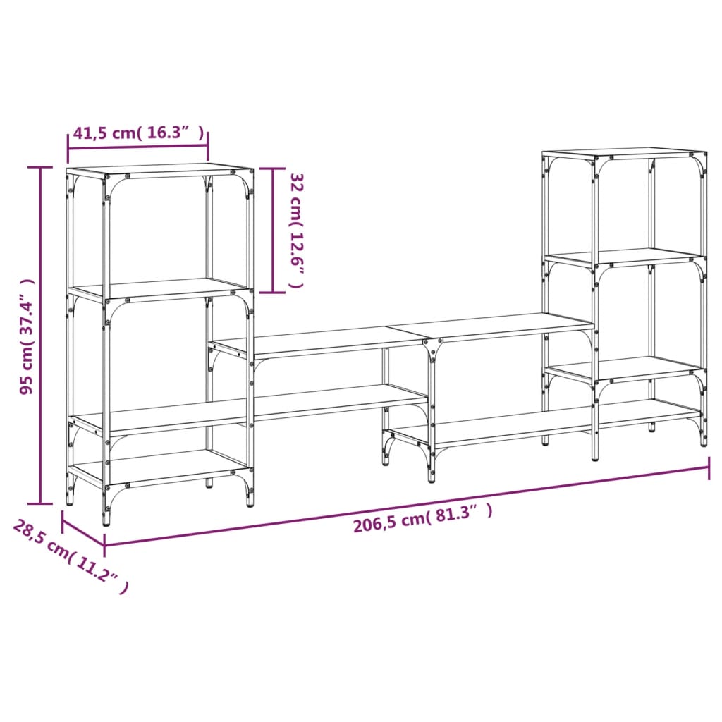 TV-Møbel Sonoma Eik TV-benk 206,5x28,5x95 cm