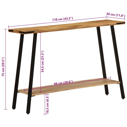 Avlastningsbord konsollbord Tre 110x30x75 cm grovt heltre mango