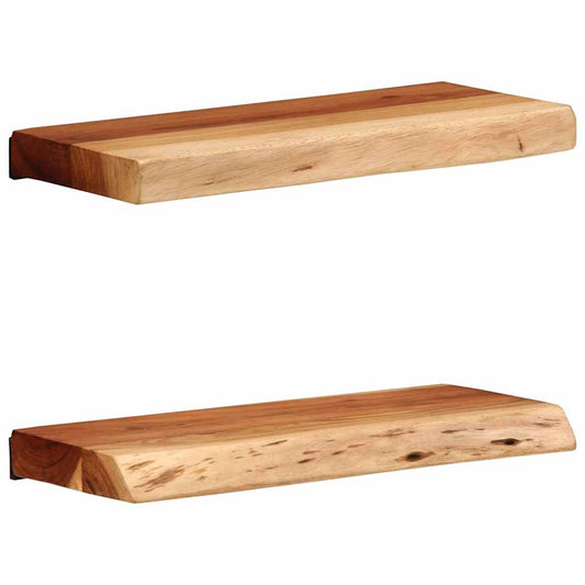 Vegghylle Tre 2 stk 40x20x3,5 cm heltre akasie