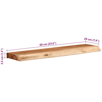 Vegghylle Tre 2 stk 60x20x3,5 cm heltre akasie