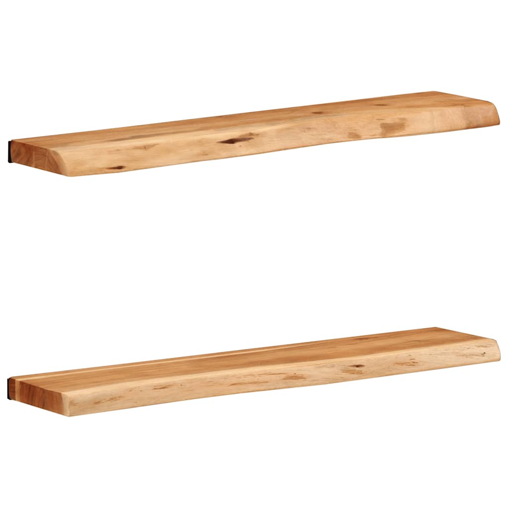 Vegghylle Tre 2 stk 80x20x3,5 cm heltre akasie