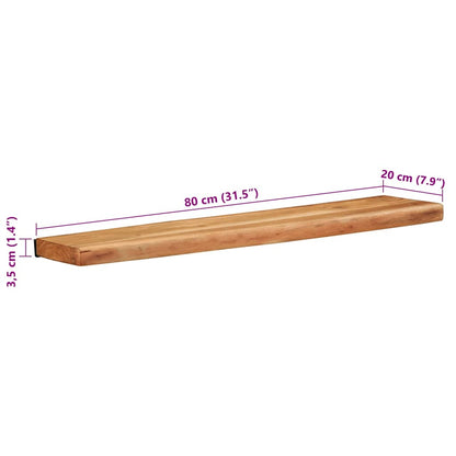 Vegghylle Tre 2 stk 80x20x3,5 cm heltre akasie