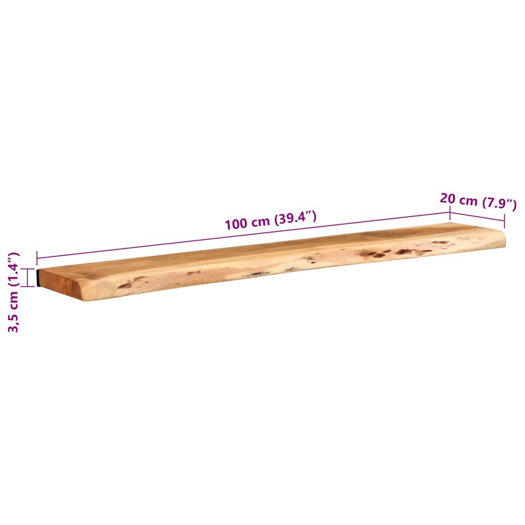 Vegghylle Tre 2 stk 100x20x3,5 cm heltre akasie
