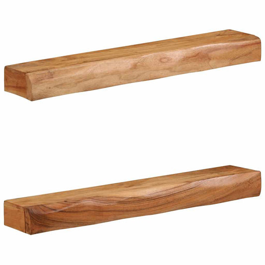 Vegghylle Tre 2 stk 80x17x8 cm heltre akasie