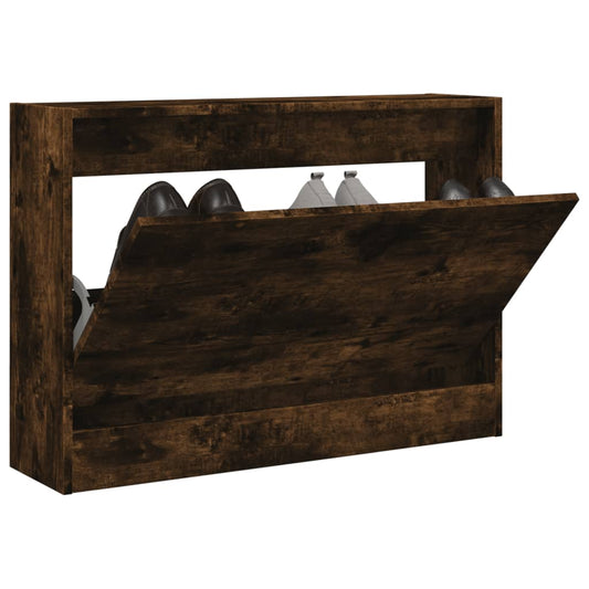 Skoskap Skohylle Skobenk Røkt Eik 80x21x57 cm